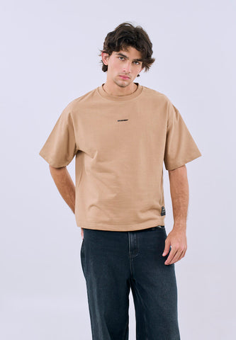 Mossimo Men's Pale Khaki Premium Small Embossed Contemporary Fit Tee