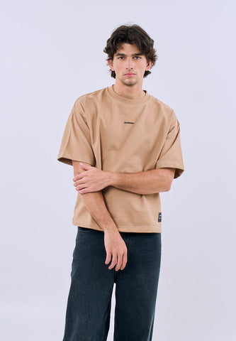 Mossimo Men's Pale Khaki Premium Small Embossed Contemporary Fit Tee