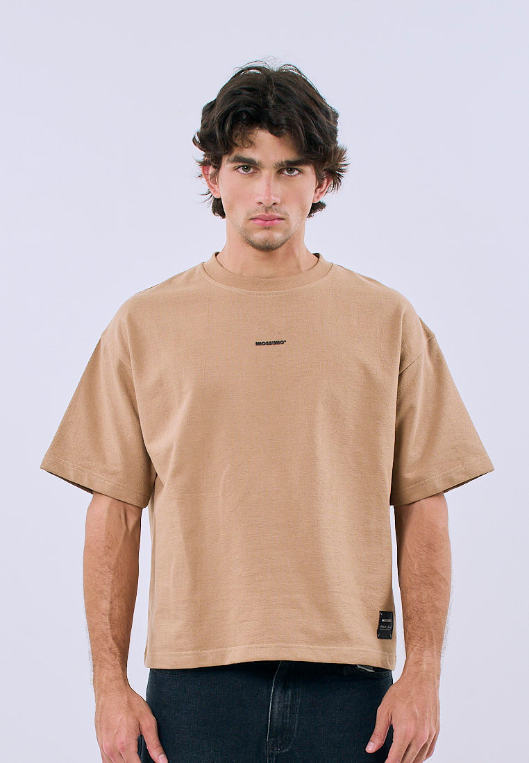 Mossimo Men's Pale Khaki Premium Small Embossed Contemporary Fit Tee