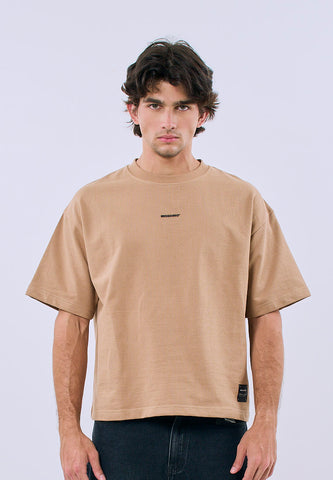 Mossimo Men's Pale Khaki Premium Small Embossed Contemporary Fit Tee