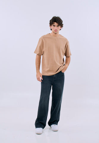 Mossimo Men's Pale Khaki Basic Modern Fit Tee with Back Small Label