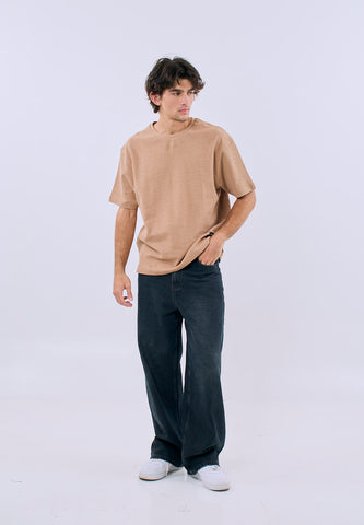 Mossimo Men's Pale Khaki Basic Modern Fit Tee with Back Small Label