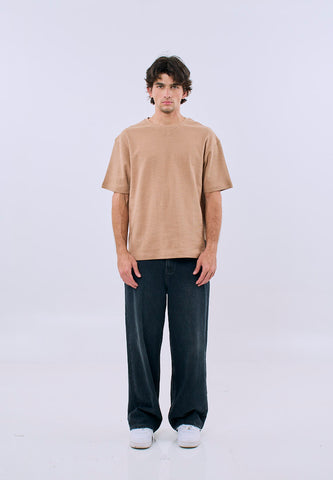 Mossimo Men's Pale Khaki Basic Modern Fit Tee with Back Small Label