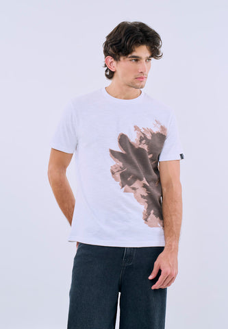 Mossimo Unisex White Abstract Discharge Print Tee