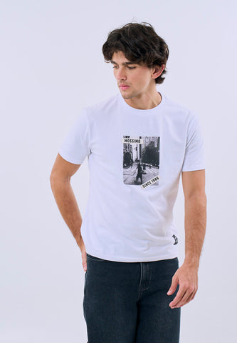 Mossimo Unisex White Graphic Unisex Fit Tee