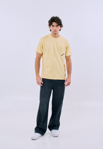 Mossimo Men's Butter Basic with Pocket Regular Fit Tee with Small Logo Back Print