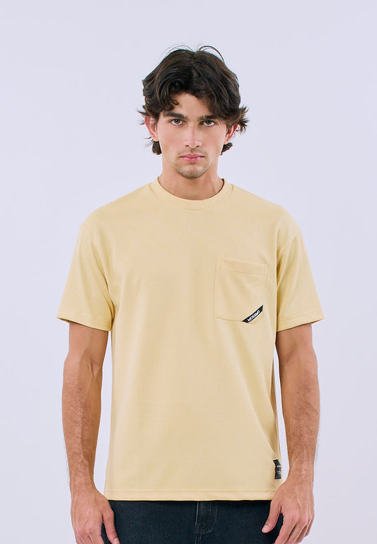 Mossimo Men's Butter Basic with Pocket Regular Fit Tee with Small Logo Back Print