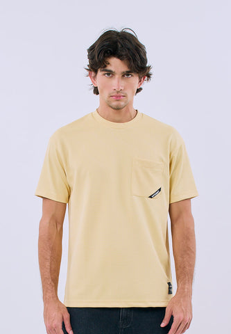 Mossimo Men's Butter Basic with Pocket Regular Fit Tee with Small Logo Back Print