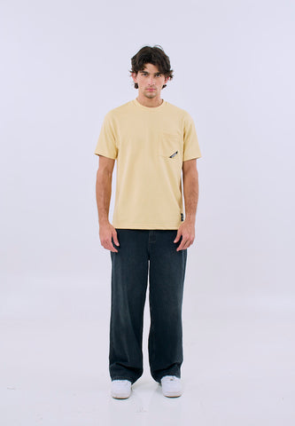 Mossimo Men's Butter Basic with Pocket Regular Fit Tee with Small Logo Back Print