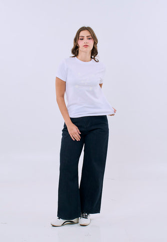Mossimo Avielle White Classic Fit Tee For Women