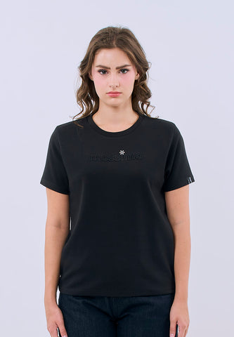 Mossimo Lucienne Black Classic Fit Tee For Women