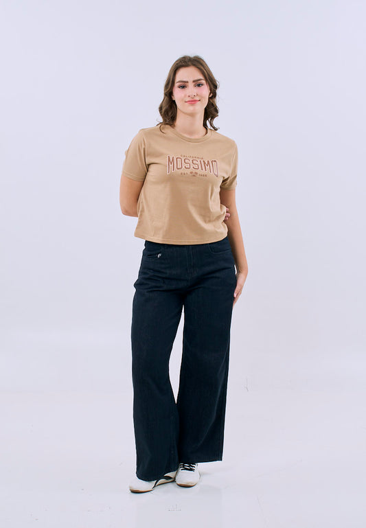 Mossimo Solana Pale Khaki Classic Cropped Fit Tee For Women