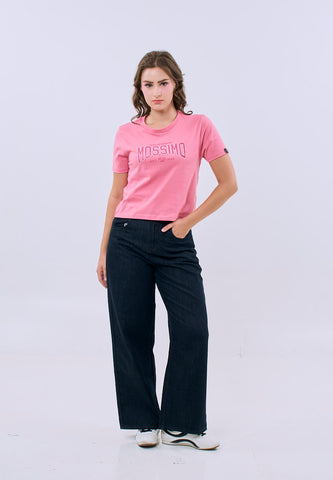 Mossimo Solana Old Rose Classic Cropped Fit Tee For Women