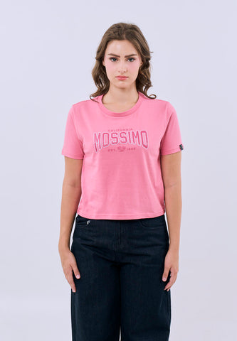 Mossimo Solana Old Rose Classic Cropped Fit Tee For Women