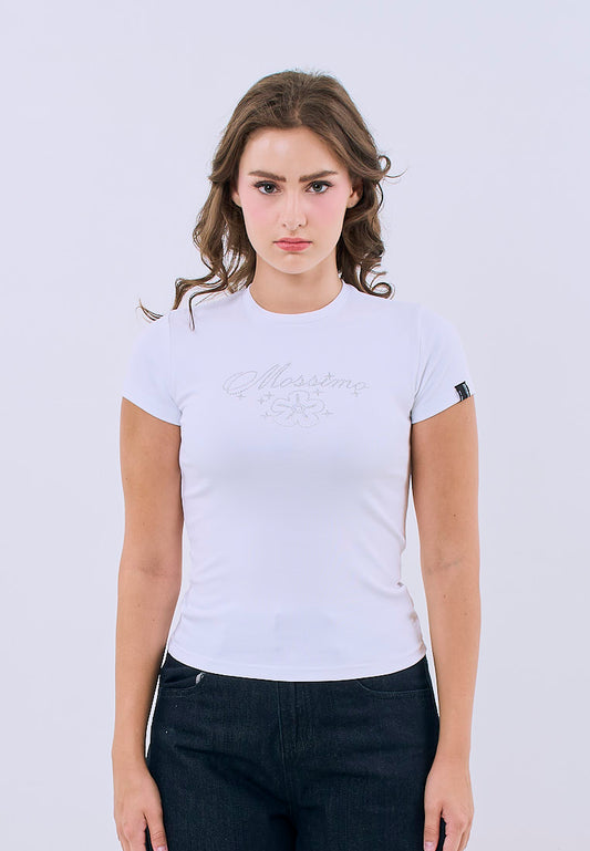 Mossimo Hazel White Body Fitted Tee For Women