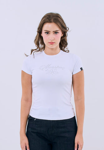 Mossimo Hazel White Body Fitted Tee For Women