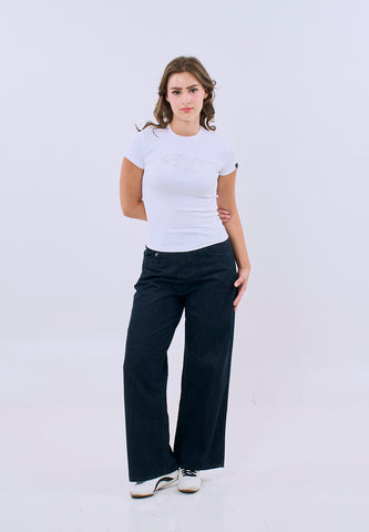 Mossimo Hazel White Body Fitted Tee For Women