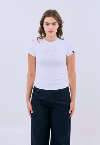 Mossimo Hazel White Body Fitted Tee For Women