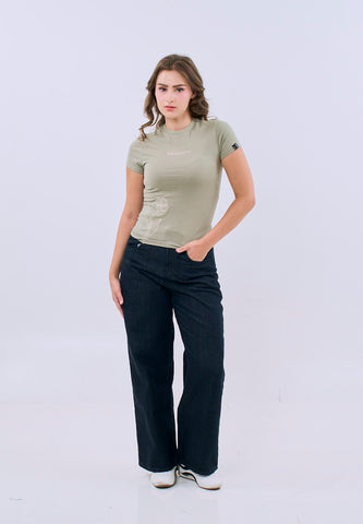 Mossimo Zephyra Pale Green Body Fitted Tee For Women