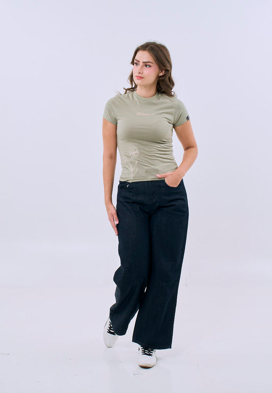 Mossimo Zephyra Pale Green Body Fitted Tee For Women