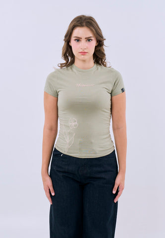 Mossimo Zephyra Pale Green Body Fitted Tee For Women