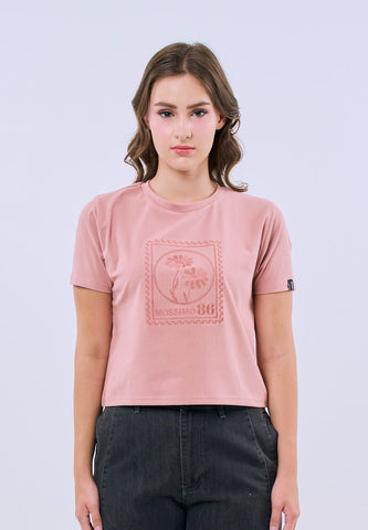 Mossimo Vienna Old Rose Classic Cropped Fit Tee For Women