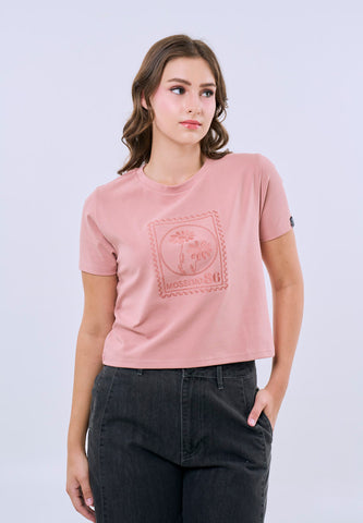 Mossimo Vienna Old Rose Classic Cropped Fit Tee For Women