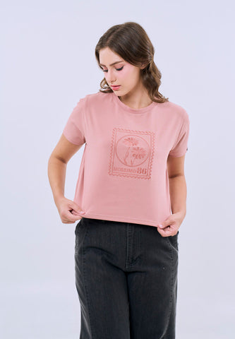 Mossimo Vienna Old Rose Classic Cropped Fit Tee For Women