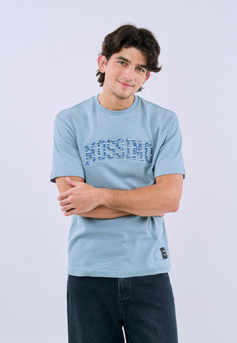 Mossimo Men's Light Blue Modern Fit Tee with Embossed Logo