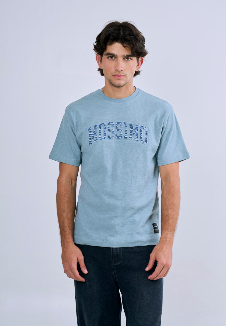 Mossimo Men's Light Blue Modern Fit Tee with Embossed Logo