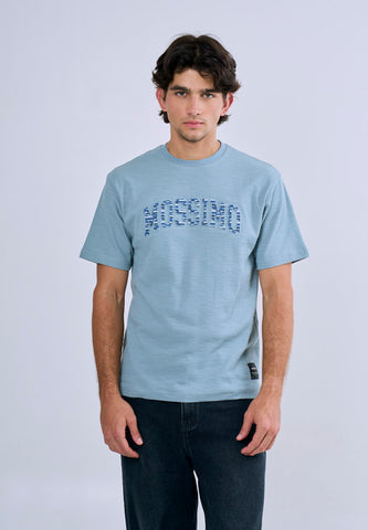 Mossimo Men's Light Blue Modern Fit Tee with Embossed Logo