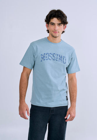 Mossimo Men's Light Blue Modern Fit Tee with Embossed Logo