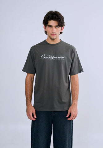 Mossimo Men's Gray Basic Comfort Fit Tee with Logo Print