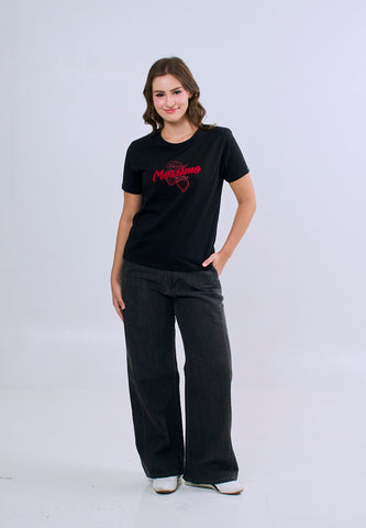 Mossimo Celeste Black Classic Fit Tee For Women