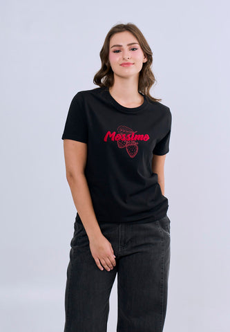 Mossimo Celeste Black Classic Fit Tee For Women