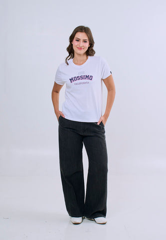 Mossimo Alora White Classic Fit Tee For Women