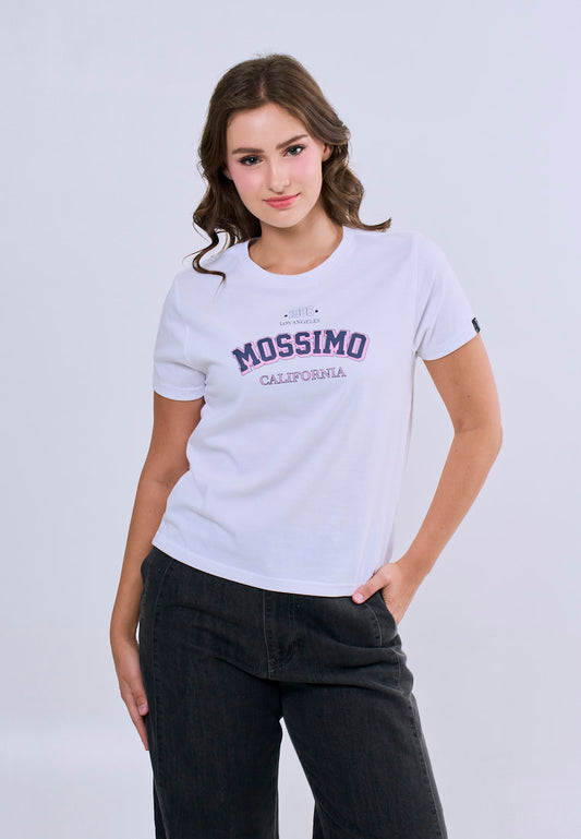Mossimo Alora White Classic Fit Tee For Women