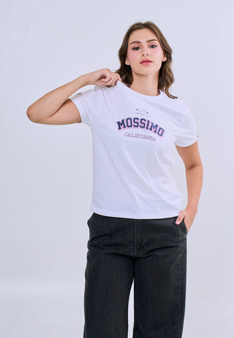 Mossimo Alora White Classic Fit Tee For Women