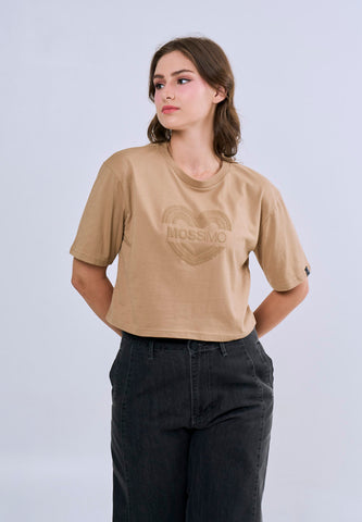 Mossimo Serena Pale Khaki Modern Cropped Fit Tee For Women