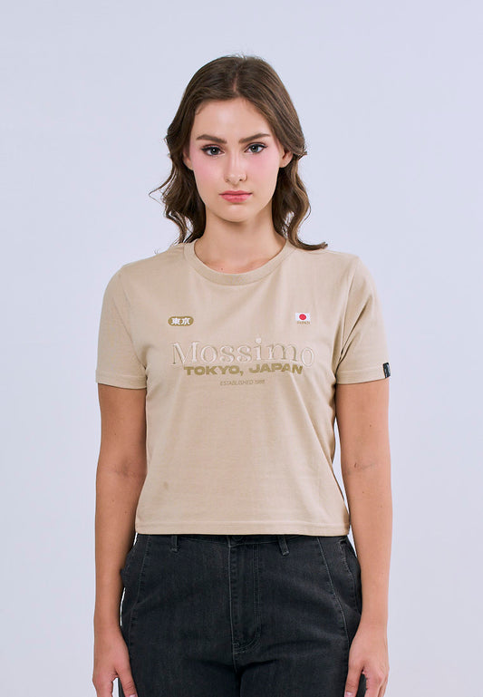Mossimo Rosalie Brown Classic Cropped Fit Tee For Women