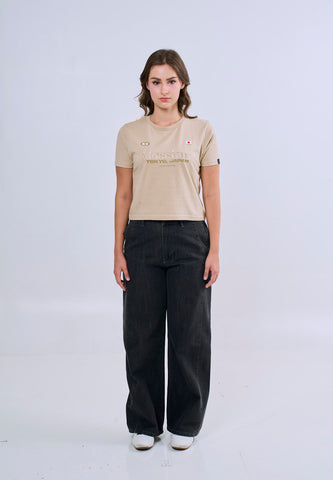 Mossimo Rosalie Brown Classic Cropped Fit Tee For Women