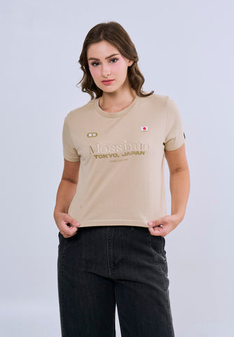 Mossimo Rosalie Brown Classic Cropped Fit Tee For Women