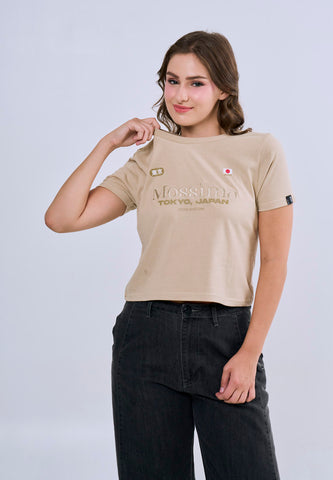 Mossimo Rosalie Brown Classic Cropped Fit Tee For Women