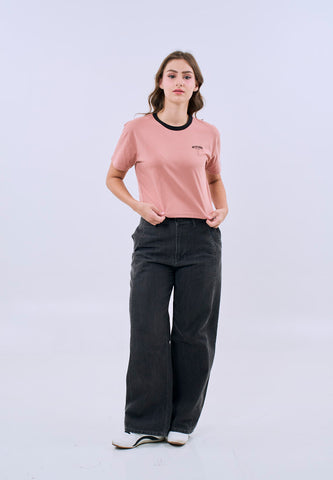 Mossimo Hannah Old rose Boxy Cropped Fit Tee For Women