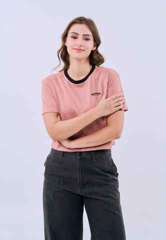 Mossimo Hannah Old rose Boxy Cropped Fit Tee For Women