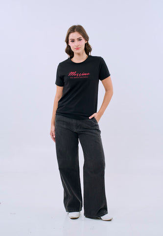 Mossimo Arabella Black Classic Fit Tee For Women
