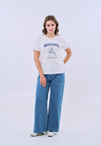 Mossimo Alessia Cream Classic Fit Tee For Women