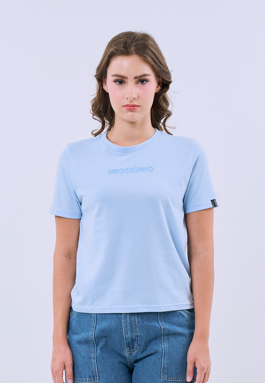 Mossimo Cassandra Baby Blue Comfort Fit Tee For Women