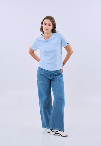 Mossimo Cassandra Baby Blue Comfort Fit Tee For Women
