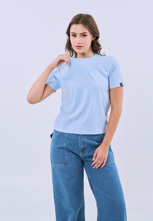 Mossimo Cassandra Baby Blue Comfort Fit Tee For Women
